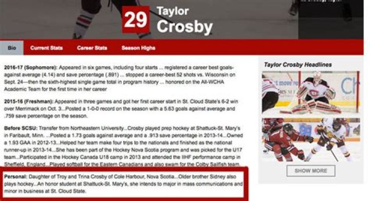 Hilarious Comment About Sidney Crosby in Sister's College Bio